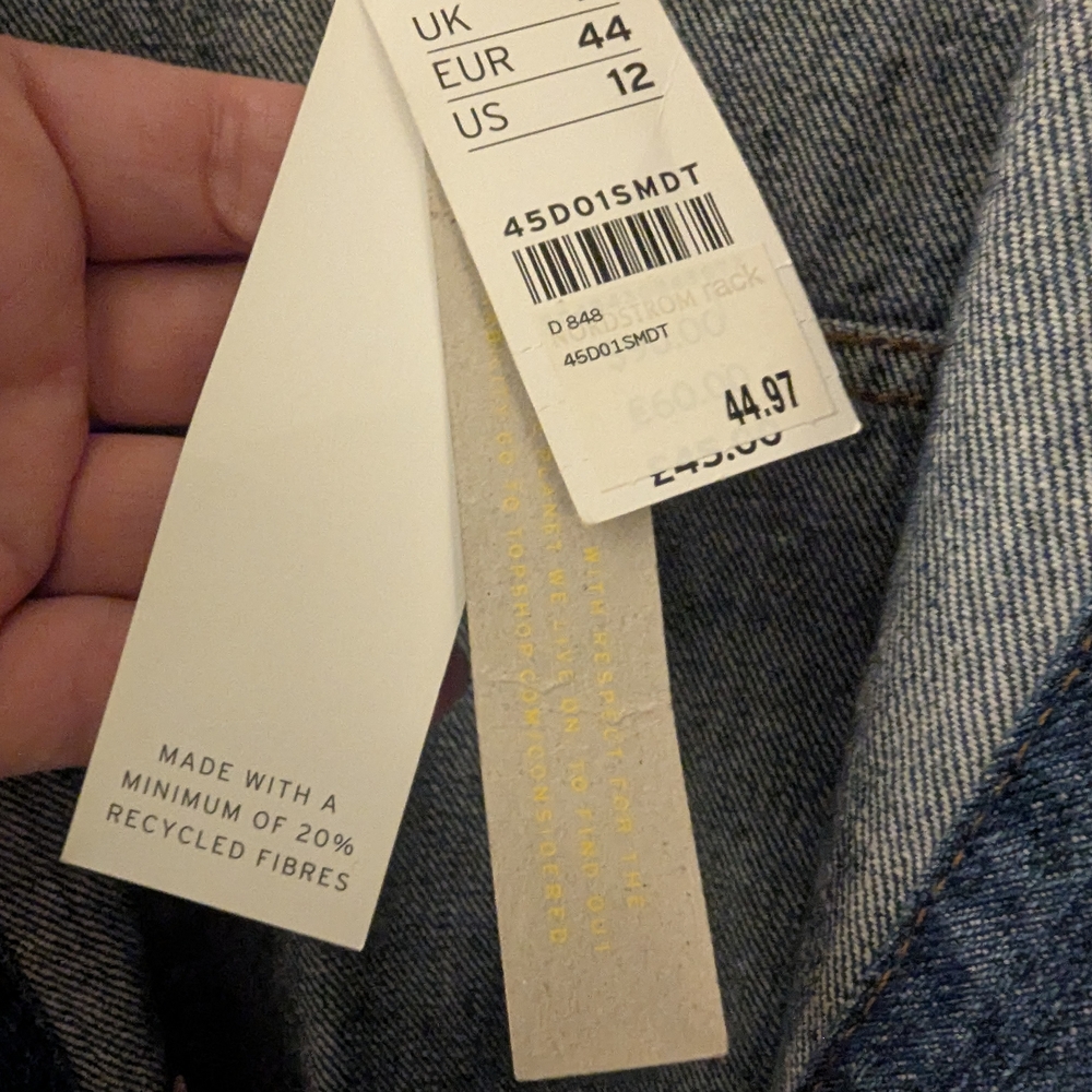 Topshop NWT Light Blue Trucker Denim Jacket US 12 - Picture 4 of 6